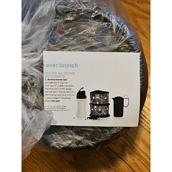 Complete 4 Piece Tupperware Barista Starter Set (Black/white) NIP - Picture 2 of 7